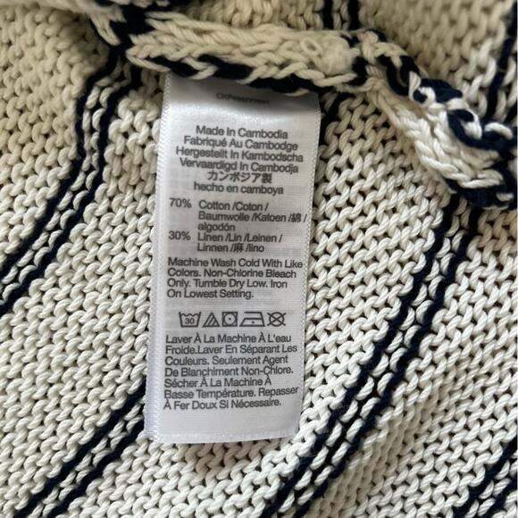 NWT Madewell Puff-Trim Sweater Vest in Stripe Bright Ivory Size Small S - Picture 9 of 9